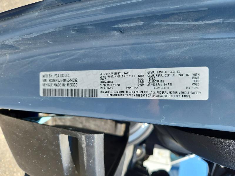 Продаж на аукціоні авто 2021 Ram Promaster 3500, vin: 3C6MRVJG4ME544392, номер лоту: 62515256
