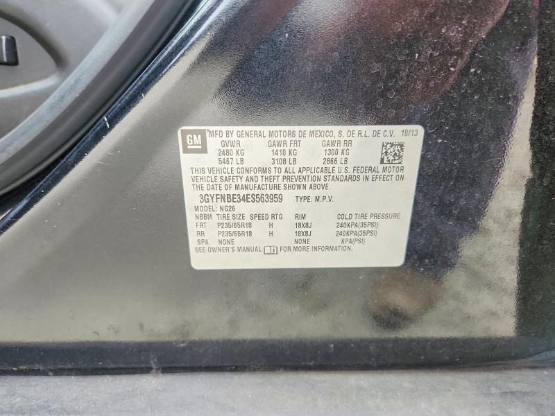 2014 Cadillac Srx მანქანა იყიდება აუქციონზე, vin: 3GYFNBE34ES563959, აუქციონის ნომერი: 63531066