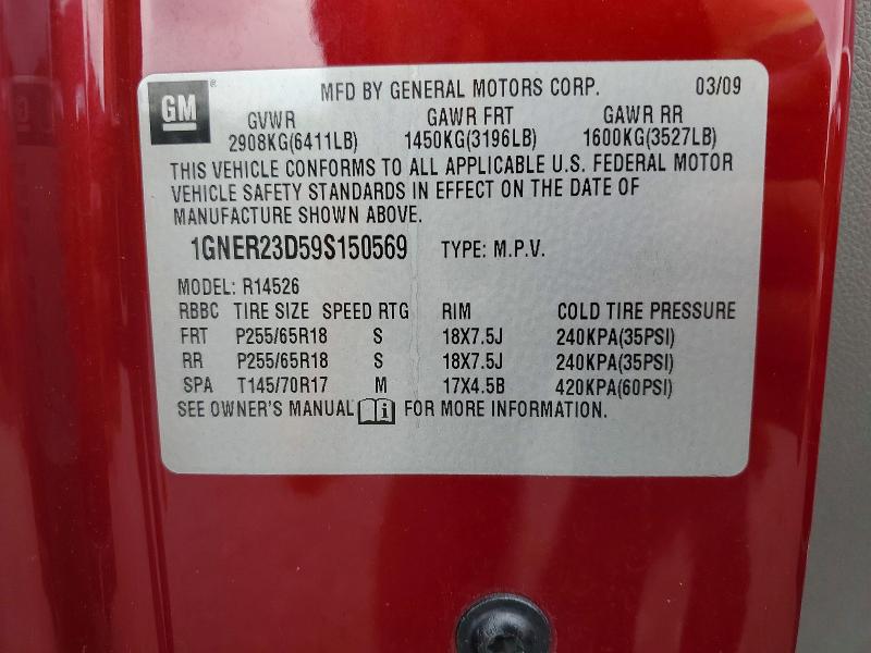 63712526 :رقم المزاد ، 1GNER23D59S150569 vin ، 2009 Chevrolet Traverse مزاد بيع