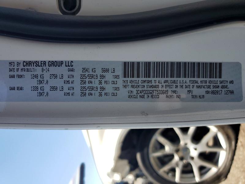 64078036 :رقم المزاد ، 3C4PDDDG2FT533609 vin ، 2015 Dodge Journey مزاد بيع