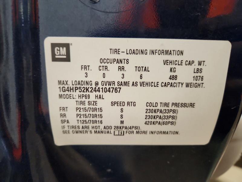 Продаж на аукціоні авто 2004 Buick Lesabre, vin: 1G4HP52K244104767, номер лоту: 61448416