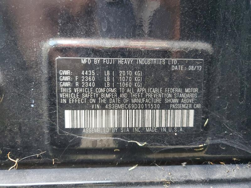 Auction sale of the 2013 Subaru Legacy, vin: 4S3BMBC69D3011530, lot number: 66351786
