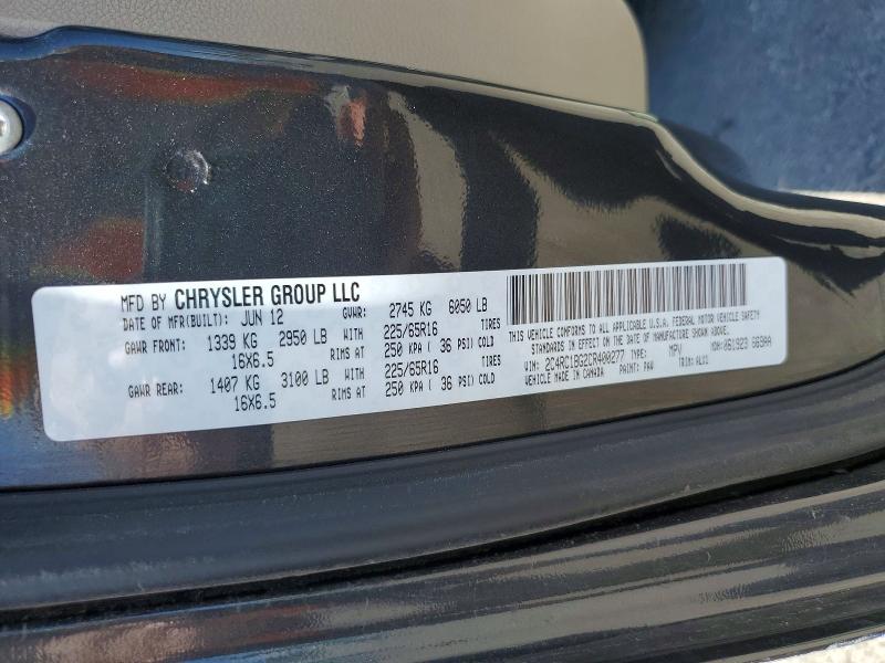 Продажа на аукционе авто 2012 Chrysler Town & Country, vin: 2C4RC1BG2CR400277, номер лота: 66521556