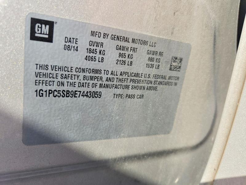 64166736 :رقم المزاد ، 1G1PC5SB9E7443059 vin ، 2014 Chevrolet Cruze مزاد بيع