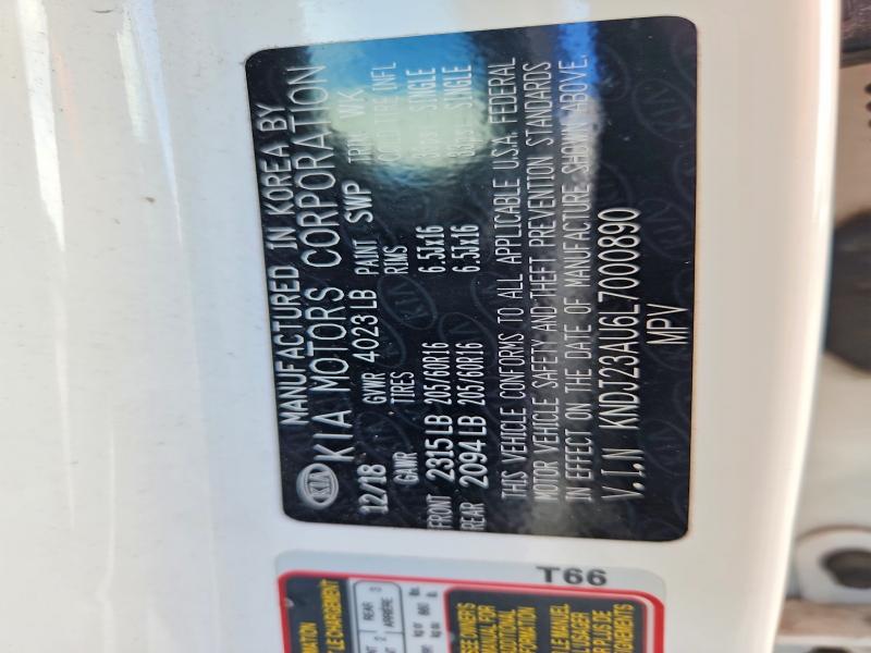 2020 Kia Soul მანქანა იყიდება აუქციონზე, vin: KNDJ23AU6L7000890, აუქციონის ნომერი: 60998066