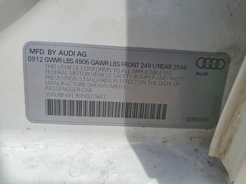 Продаж на аукціоні авто 2013 Audi A4, vin: WAUBFAFL9DN022647, номер лоту: 63952416