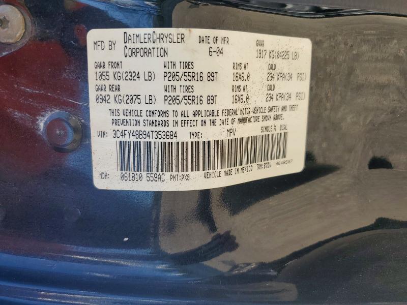 Aukcja sprzedaży 2004 Chrysler Pt Cruiser, vin: 3C4FY48B94T353684, numer aukcji: 66589006