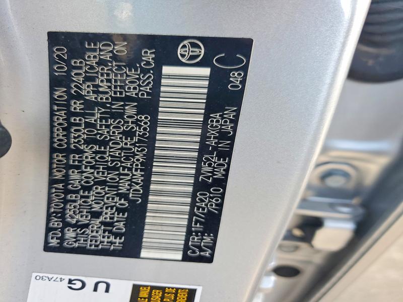 Продаж на аукціоні авто 2021 Toyota Prius Prime, vin: JTDKAMFP9M3173568, номер лоту: 64789526