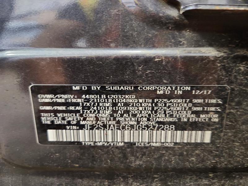 Продаж на аукціоні авто 2018 Subaru Forester, vin: JF2SJAEC6JG527288, номер лоту: 64614086