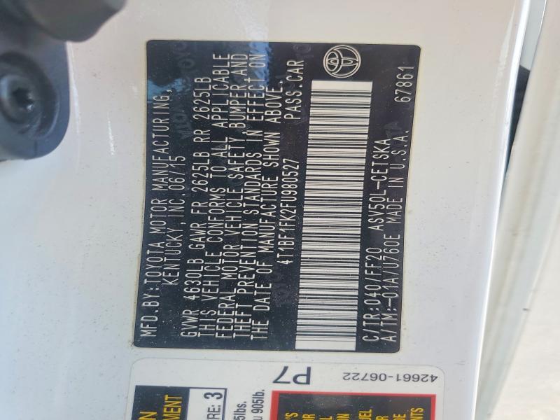 Продажа на аукционе авто 2015 Toyota Camry, vin: 4T1BF1FK2FU980527, номер лота: 64495536