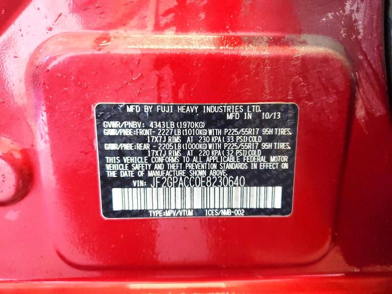 Aukcja sprzedaży 2014 Subaru Xv Crosstrek, vin: JF2GPACC0E8230640, numer aukcji: 63016166