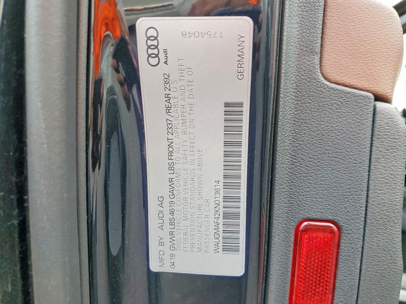 Aukcja sprzedaży 2019 Audi A4, vin: WAUGMAF42KN013614, numer aukcji: 65952256