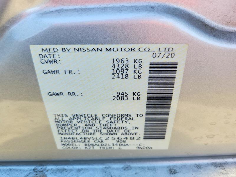 Продажа на аукционе авто 2020 Nissan Altima, vin: 1N4BL4BV5LC256482, номер лота: 64600436