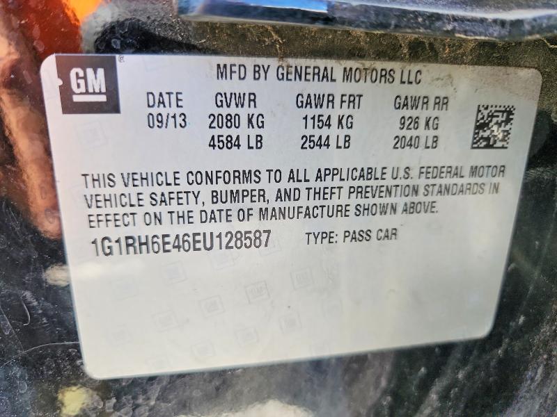 63798956 :رقم المزاد ، 1G1RH6E46EU128587 vin ، 2014 Chevrolet Volt مزاد بيع