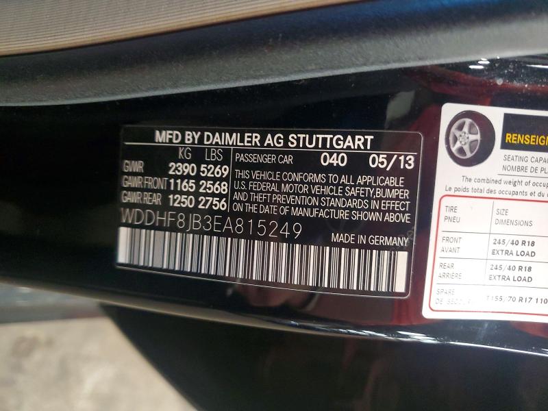 63376436 :رقم المزاد ، WDDHF8JB3EA815249 vin ، 2014 Mercedes-benz E مزاد بيع