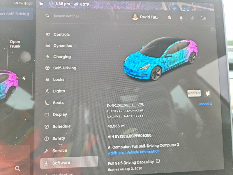 Продажа на аукционе авто 2023 Tesla Model 3, vin: 5YJ3E1EB0PF609356, номер лота: 65307236