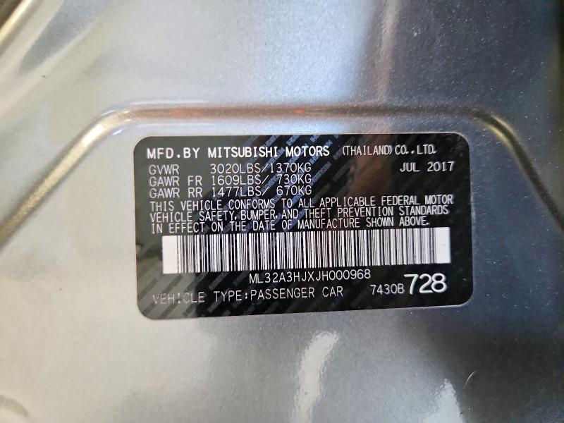 64776076 :رقم المزاد ، ML32A3HJXJH000968 vin ، 2018 Mitsubishi Mirage مزاد بيع