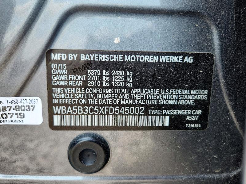 64212966 :رقم المزاد ، WBA5B3C5XFD545002 vin ، 2015 Bmw 535 مزاد بيع