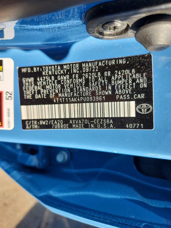 65466486 :رقم المزاد ، 4T1T11AK4PU093961 vin ، 2023 Toyota Camry مزاد بيع