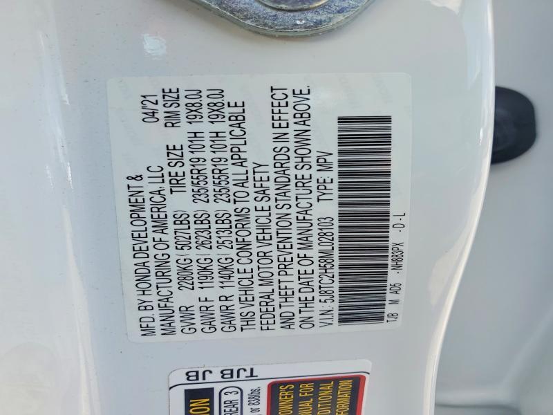 2021 Acura Rdx მანქანა იყიდება აუქციონზე, vin: 5J8TC2H58ML028103, აუქციონის ნომერი: 66284666