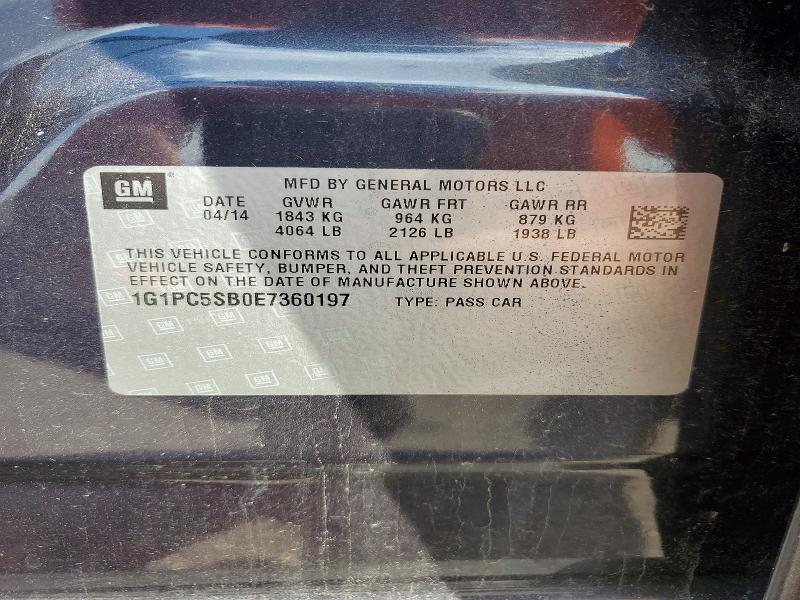Aukcja sprzedaży 2014 Chevrolet Cruze, vin: 1G1PC5SB0E7360197, numer aukcji: 65926396