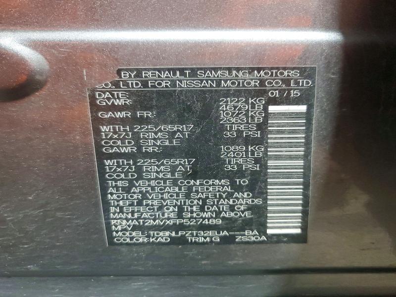 Aukcja sprzedaży 2015 Nissan Rogue, vin: KNMAT2MVXFP527489, numer aukcji: 64261946