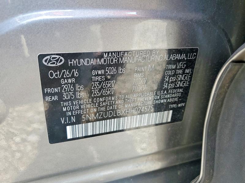 Aukcja sprzedaży 2017 Hyundai Santa Fe Sport, vin: 5NMZUDLBXHH024575, numer aukcji: 64066186