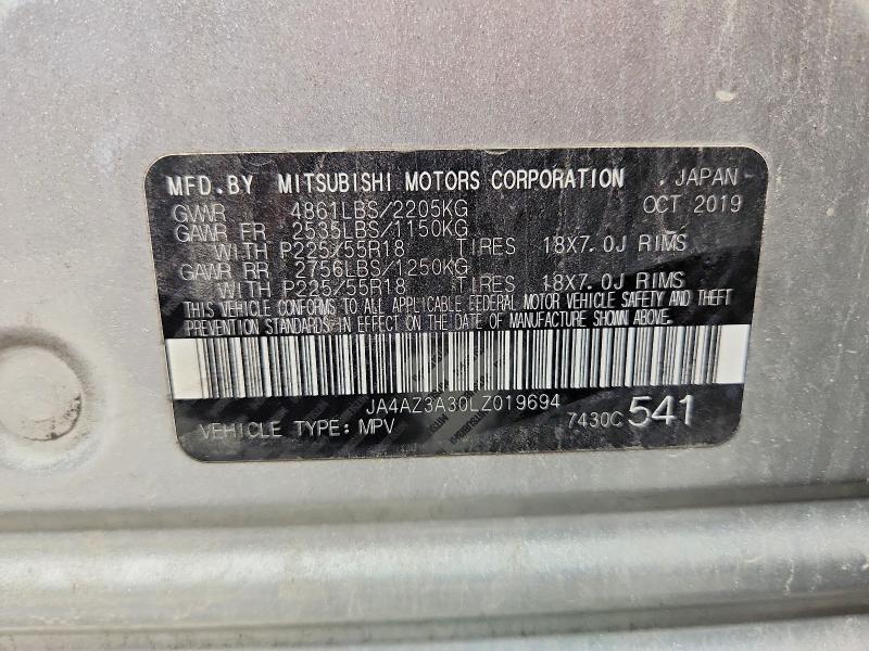 Aukcja sprzedaży 2020 Mitsubishi Outlander, vin: JA4AZ3A30LZ019694, numer aukcji: 65491786