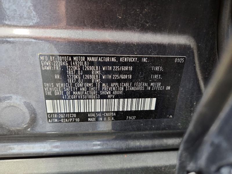 2025 Toyota Rav4 მანქანა იყიდება აუქციონზე, vin: 4T3E6RFVXSU180453, აუქციონის ნომერი: 65732456