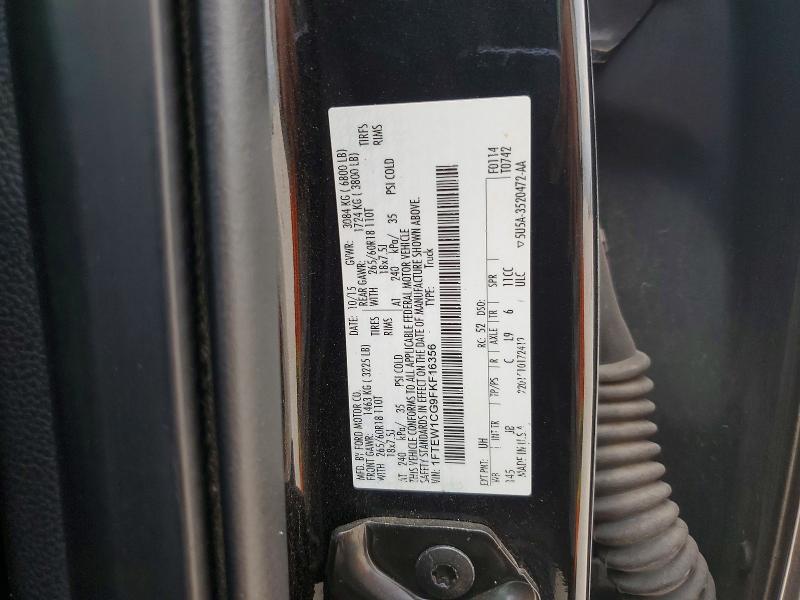 2015 Ford F150 მანქანა იყიდება აუქციონზე, vin: 1FTEW1CG9FKF16356, აუქციონის ნომერი: 67118326