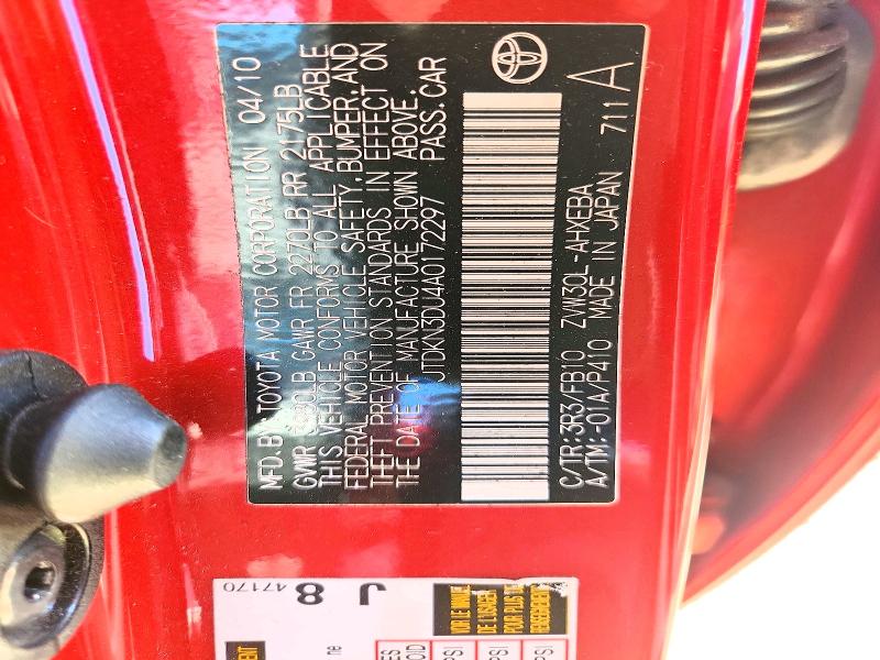 Aukcja sprzedaży 2010 Toyota Prius, vin: JTDKN3DU4A0172297, numer aukcji: 64948296