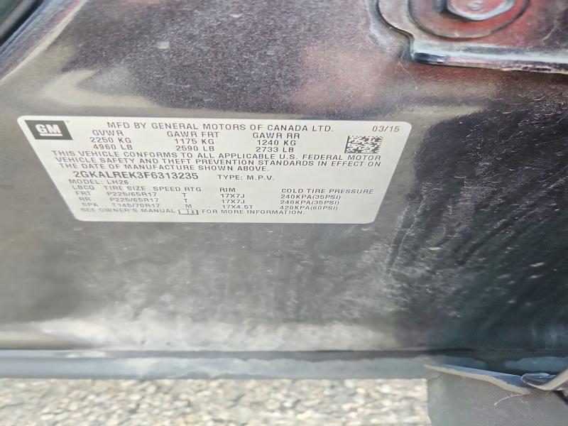 Aukcja sprzedaży 2015 Gmc Terrain, vin: 2GKALREK3F6313235, numer aukcji: 63247986