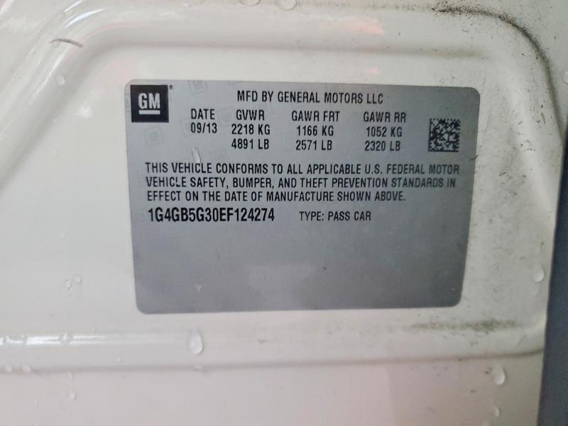 63839636 :رقم المزاد ، 1G4GB5G30EF124274 vin ، 2014 Buick Lacrosse مزاد بيع