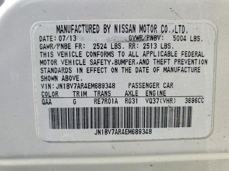Aukcja sprzedaży 2014 Infiniti Q50, vin: JN1BV7AR4EM689348, numer aukcji: 65589856