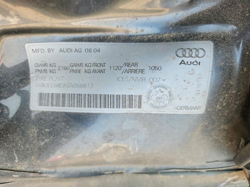 Aukcja sprzedaży 2005 Audi A4, vin: WAULC68E85A068813, numer aukcji: 66305486