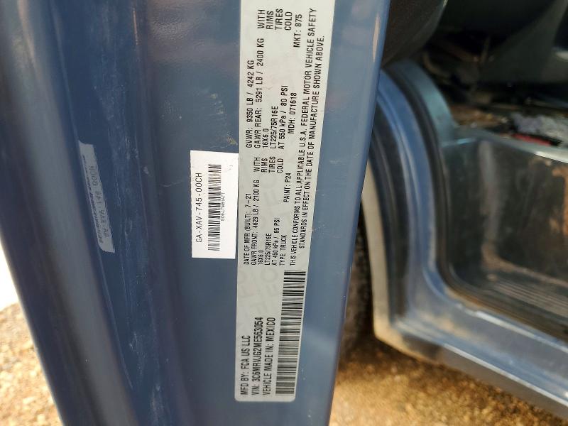Продаж на аукціоні авто 2021 Ram Promaster 3500, vin: 3C6MRVJG2ME563054, номер лоту: 64214526