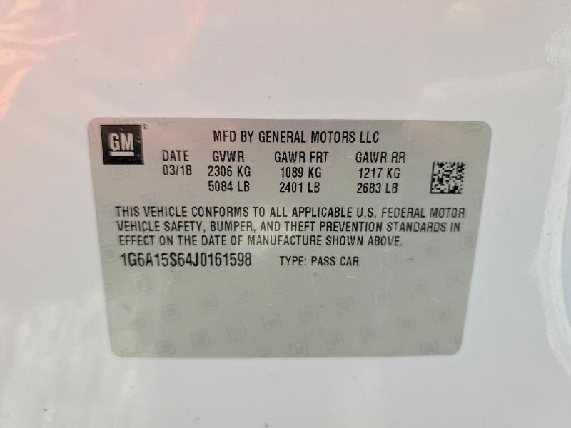 64666236 :رقم المزاد ، 1G6A15S64J0161598 vin ، 2018 Cadillac Cts-v مزاد بيع