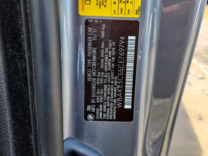 63249806 :رقم المزاد ، WBAKE3C55CE769794 vin ، 2012 Bmw 328 مزاد بيع
