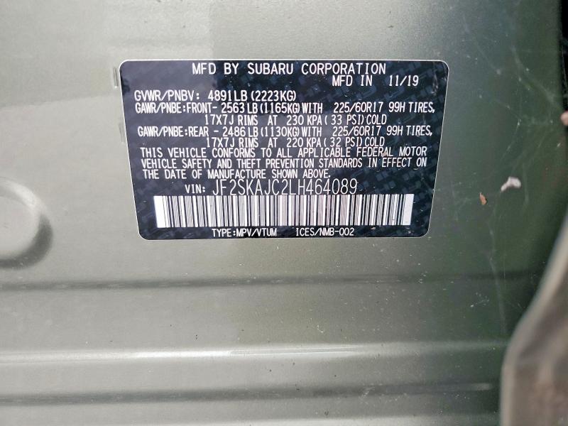 63522146 :رقم المزاد ، JF2SKAJC2LH464089 vin ، 2020 Subaru Forester مزاد بيع