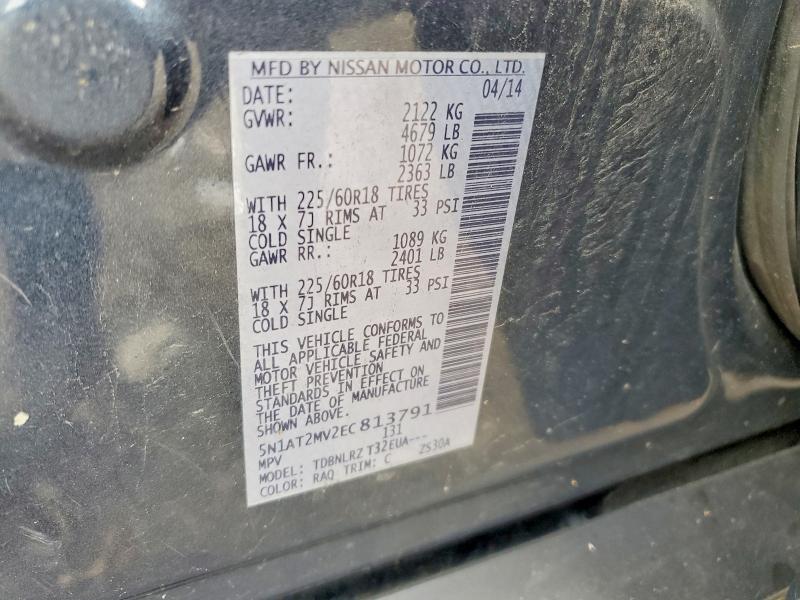 Продаж на аукціоні авто 2014 Nissan Rogue, vin: 5N1AT2MV2EC813791, номер лоту: 65299346