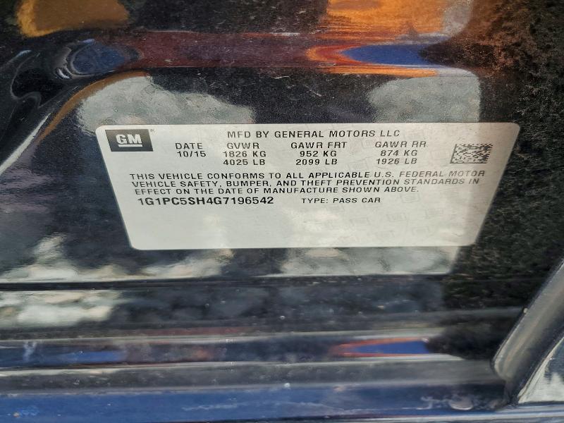 Aukcja sprzedaży 2016 Chevrolet Cruze Limited, vin: 1G1PC5SH4G7196542, numer aukcji: 66115486
