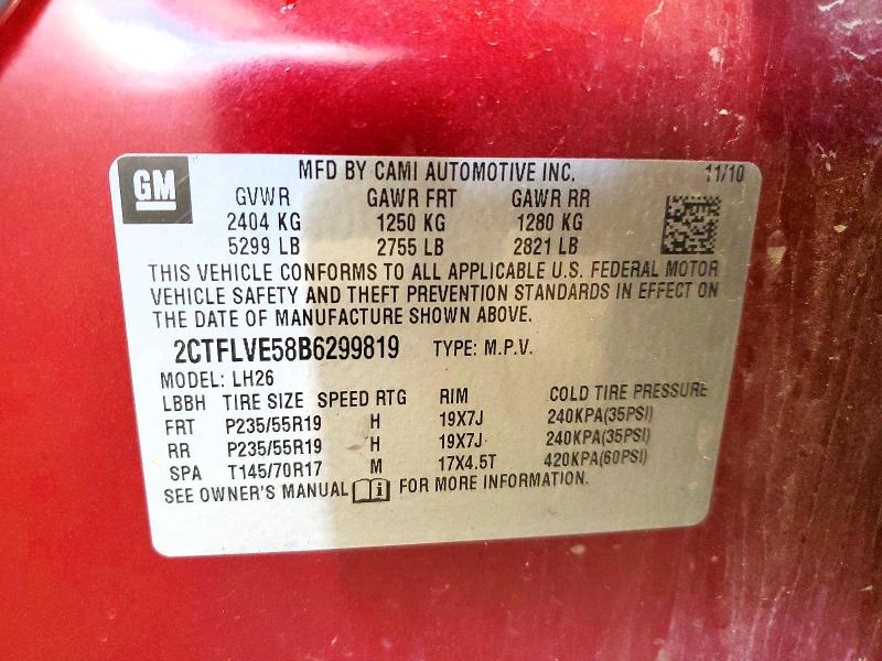2011 Gmc Terrain მანქანა იყიდება აუქციონზე, vin: 2CTFLVE58B6299819, აუქციონის ნომერი: 65734876
