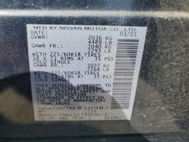 Продаж на аукціоні авто 2015 Nissan Rogue, vin: 5N1AT2MT7FC850982, номер лоту: 66271666