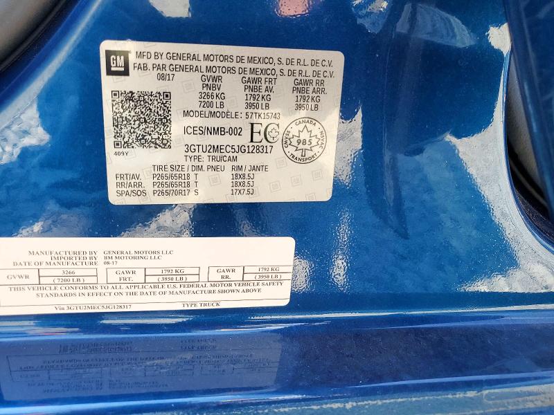 Aukcja sprzedaży 2018 Gmc Sierra, vin: 3GTU2MEC5JG128317, numer aukcji: 63772116