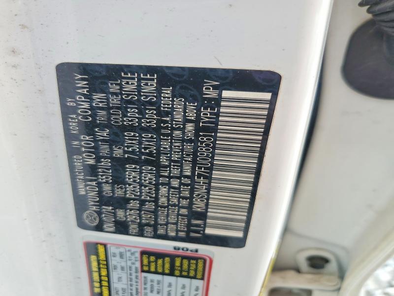 64267886 :رقم المزاد ، KM8SN4HF7FU098581 vin ، 2015 Hyundai Santa Fe مزاد بيع