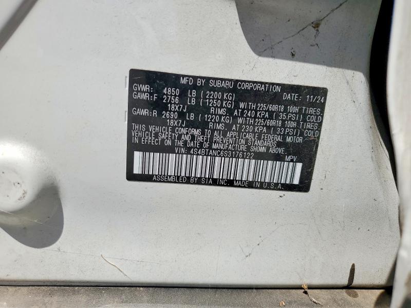 Aukcja sprzedaży 2025 Subaru Outback, vin: 4S4BTANC6S3176122, numer aukcji: 65026786