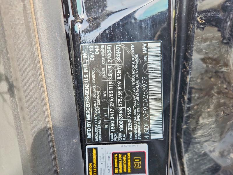 64206296 :رقم المزاد ، 4JGDF7CE9DA263972 vin ، 2013 Mercedes-benz Gl مزاد بيع