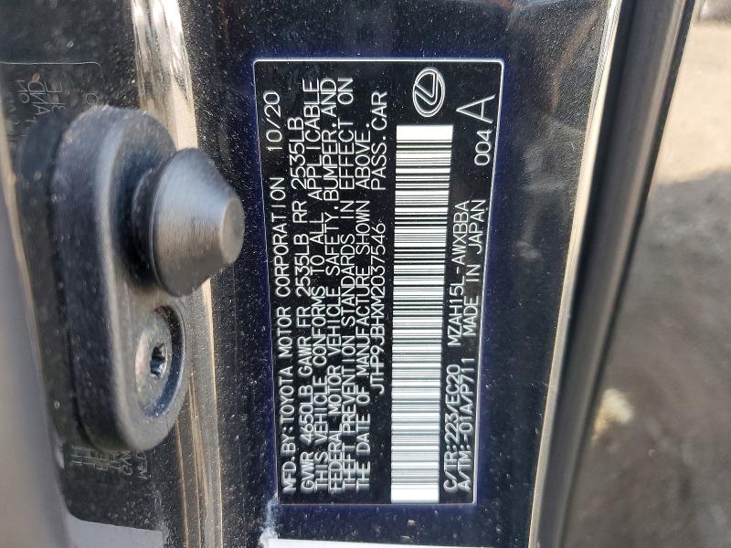 Aukcja sprzedaży 2021 Lexus Ux, vin: JTHP9JBHXM2037546, numer aukcji: 65555886
