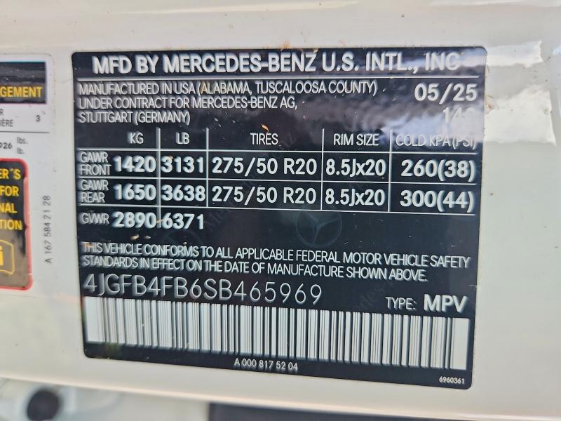 66765736 :رقم المزاد ، 4JGFB4FB6SB465969 vin ، 2025 Mercedes-benz Gle مزاد بيع