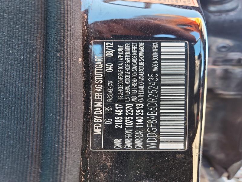 66909956 :رقم المزاد ، WDDGF8AB6DR252435 vin ، 2013 Mercedes-benz C مزاد بيع